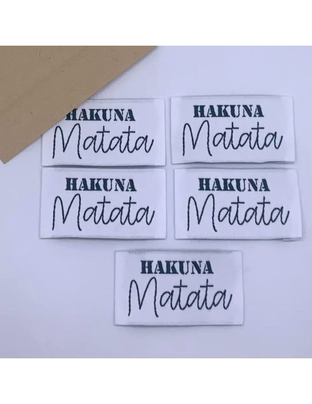 Satz von 5 gewebten Aufnähern zum Aufnähen Hakuna Matata