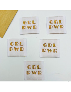 Satz von 5 gewebten Aufnähern zum Aufnähen Girl Power 2