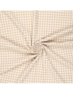 Kariertes Seersucker-Gewebe - Beige