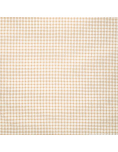 Kariertes Seersucker-Gewebe - Beige