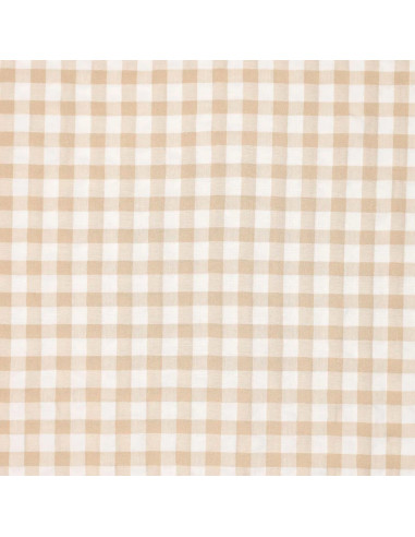 Kariertes Seersucker-Gewebe - Beige