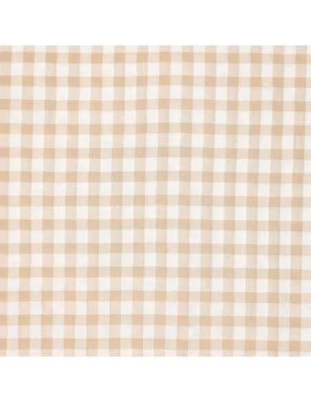 Kariertes Seersucker-Gewebe - Beige