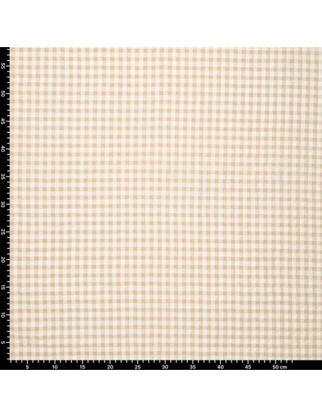 Kariertes Seersucker-Gewebe - Beige