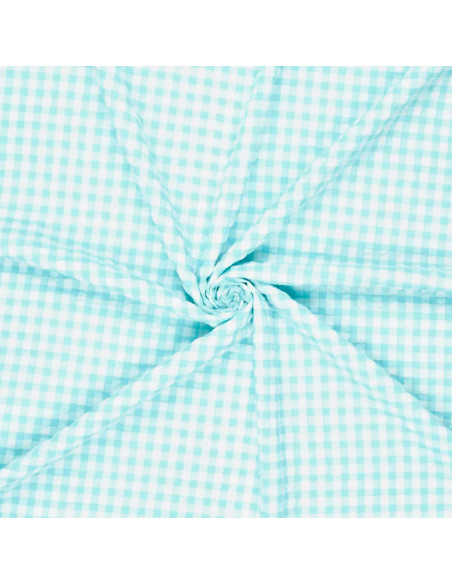 Seersucker-Karostoff - Türkisblau