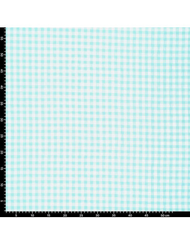 Seersucker-Karostoff - Türkisblau