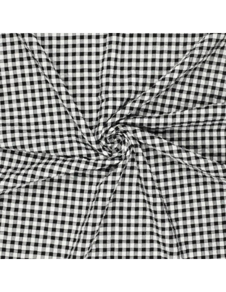 Seersucker-Karostoff - Schwarz