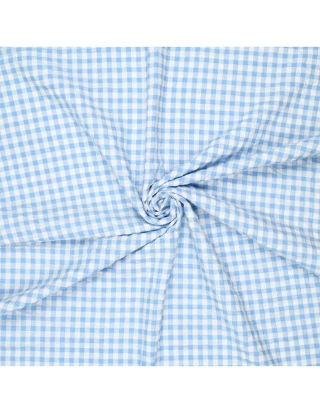 Kariertes Seersucker-Gewebe - Blau