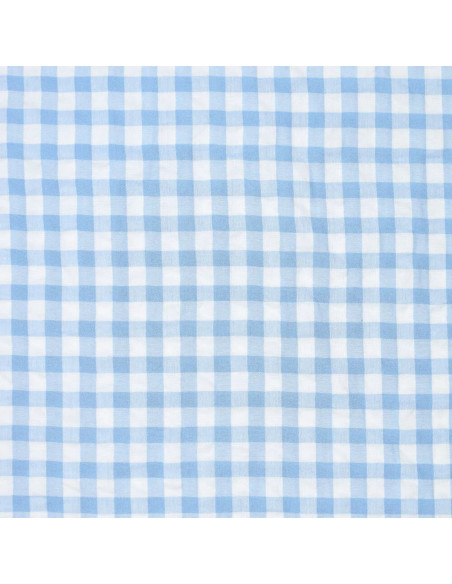Kariertes Seersucker-Gewebe - Blau