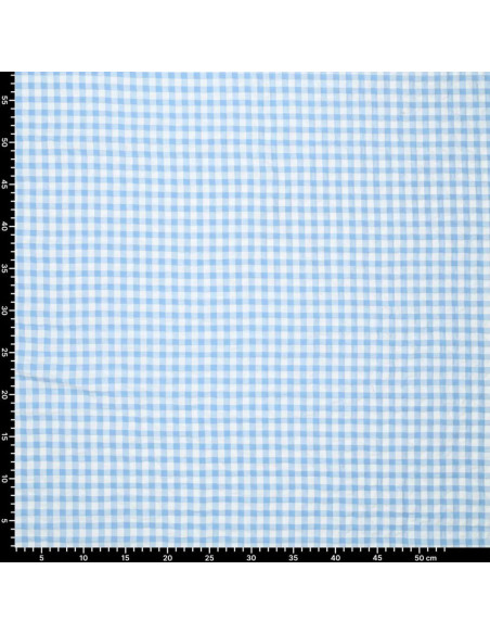 Kariertes Seersucker-Gewebe - Blau