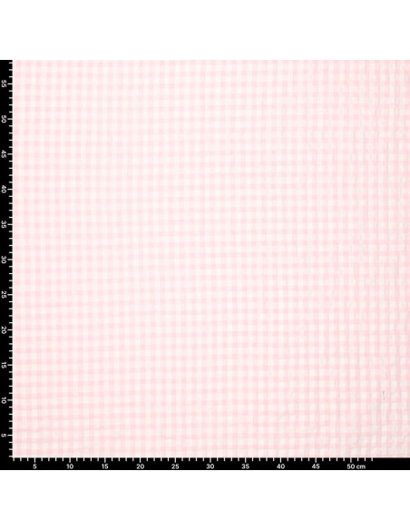 Kariertes Seersucker-Gewebe - Rosa