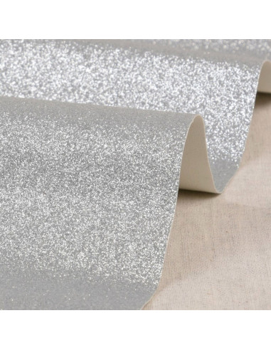 Glitzerfolie 50 x 70 cm - Silber