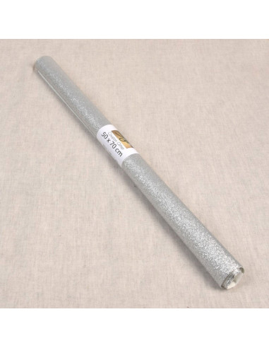 Glitzerfolie 50 x 70 cm - Silber