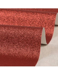 Glitzerstoff 50 x 70 cm - Rot