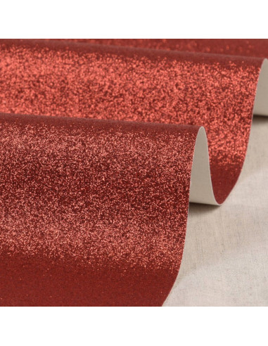 Glitzerstoff 50 x 70 cm - Rot