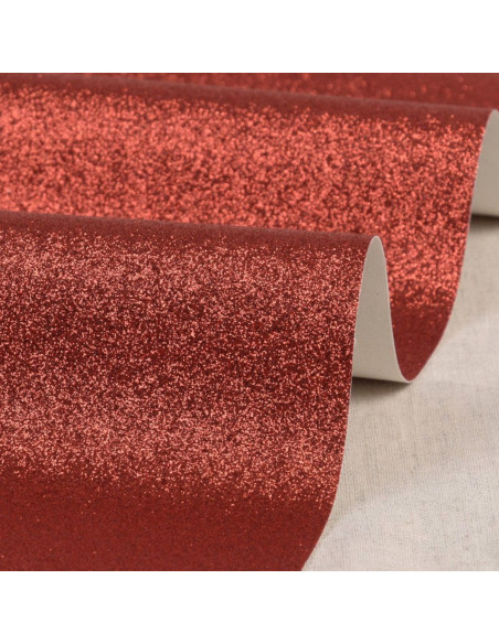 Glitzerstoff 50 x 70 cm - Rot