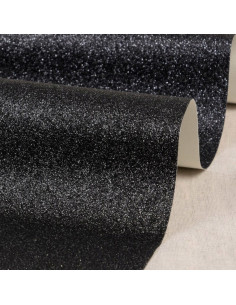 Glitzerstoff 50 x 70 cm - Schwarz