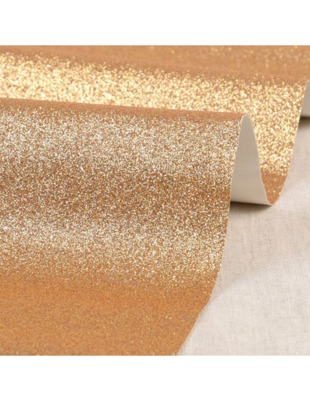 Glitzerstoff 50 x 70 cm - Dunkelgold