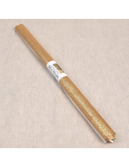 Glitzerstoff 50 x 70 cm - Dunkelgold