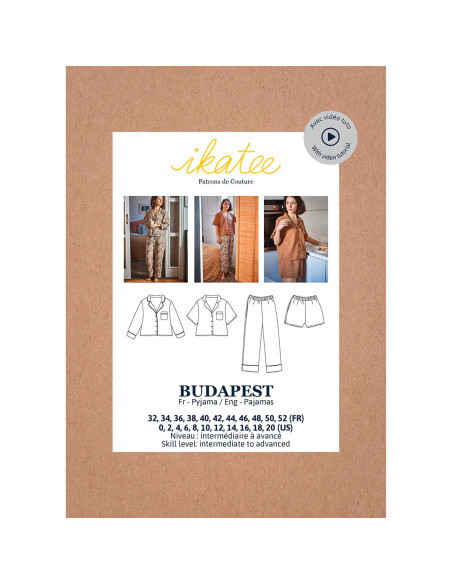 Damen-Pyjama-Schnittmuster Budapest - Ikatee