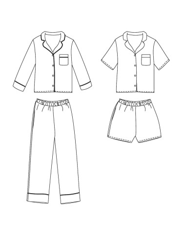 Budapest Kinder-Pyjama-Schnittmuster - Ikatee
