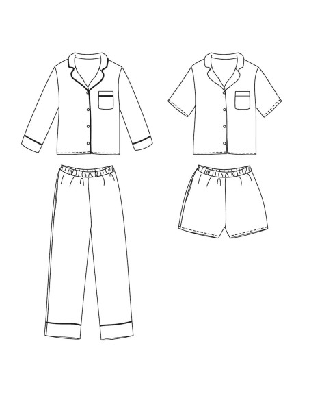 Budapest Kinder-Pyjama-Schnittmuster - Ikatee
