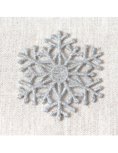 Großer aufbügelbarer Aufnäher Schneeflocke - Silber
