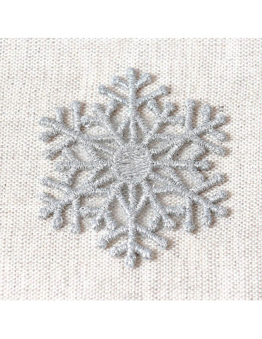 Großer aufbügelbarer Aufnäher Schneeflocke - Silber
