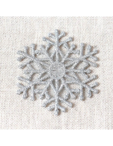 Großer aufbügelbarer Aufnäher Schneeflocke - Silber