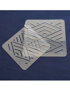 Set mit 2 Schablonen für Sashiko-Stencil - Hishi-Seikaiha