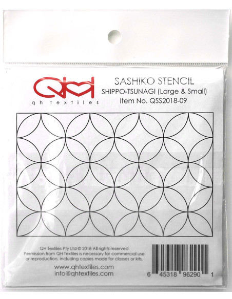 Set mit 2 Schablonen für Sashiko-Stencil - Shippo-Tsunagi