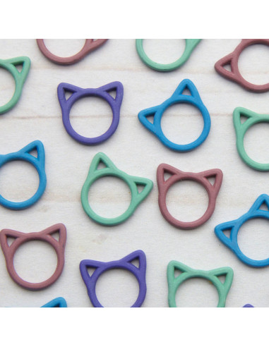 Set mit 8 geschlossenen Maschenmarkierern - Bunter Katze