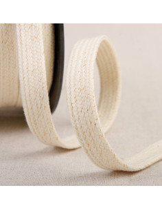 Flaches geflochtenes Lurex-Band - Ecru