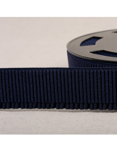 Elastischer Rippbund für Rock - Marineblau