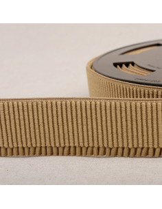 Elastischer Rippstrickbund für Rock - Beige