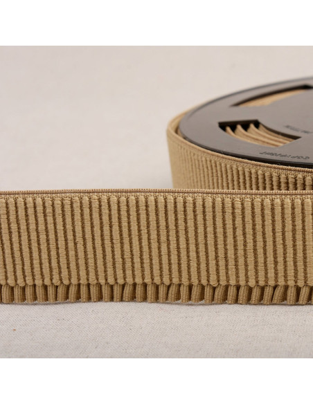 Elastischer Rippstrickbund für Rock - Beige