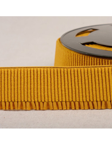 Elastischer Rippstrickbund für Rock - Senfgelb