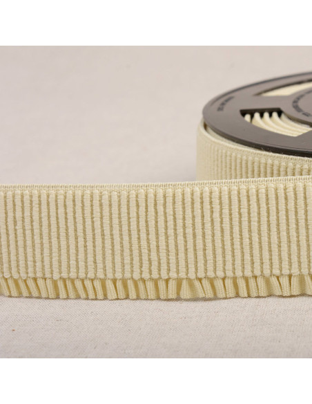 Elastischer Rippstrickbund für Rock - Hellbeige
