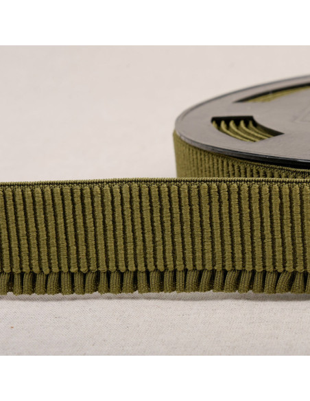 Elastischer Rippstrickbund für Rock - Khaki