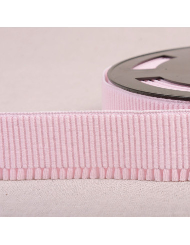 Elastischer Rippbund für Rock - Rosa