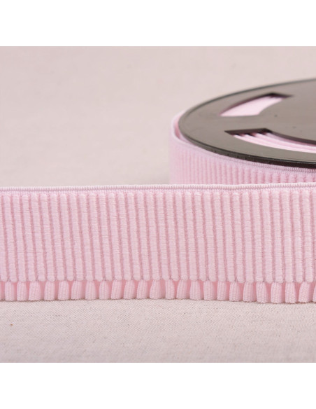Elastischer Rippbund für Rock - Rosa