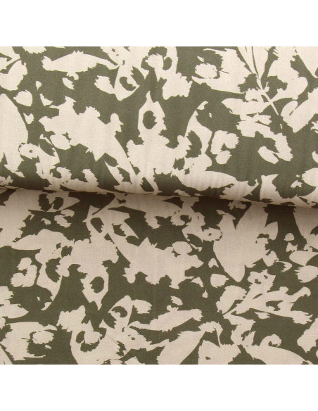 Fantasie-Viskosestoff - Abstrakt Khaki