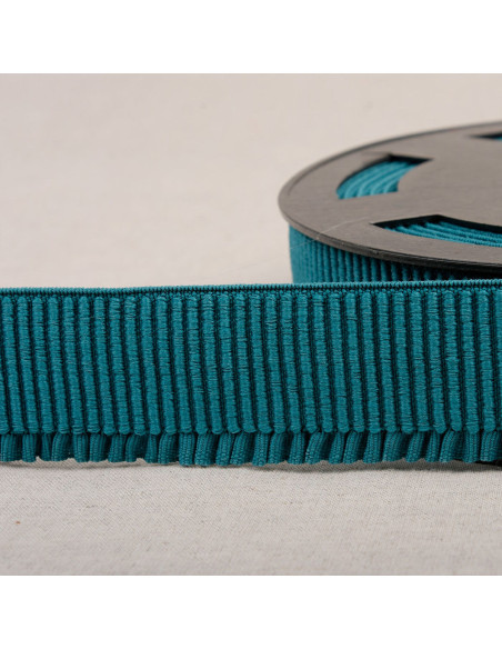 Elastischer Rippstrickbund für Rock - Entenblau