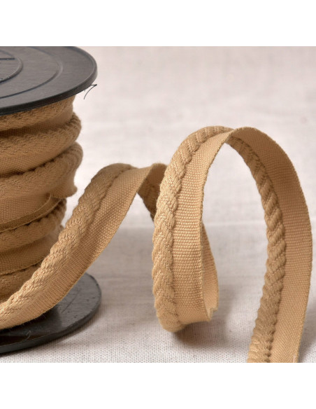 Chevron-Paspelband - Beige