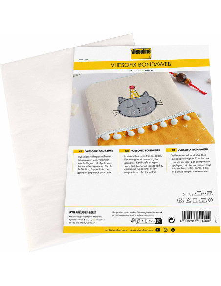 Vliesofix Vlieseline doppelseitiges Vlies 90 cm x 1 m