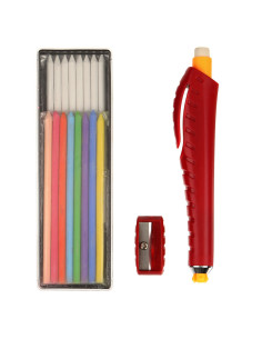 Kreidestift mit Minen + Kreiden + Anspitzer