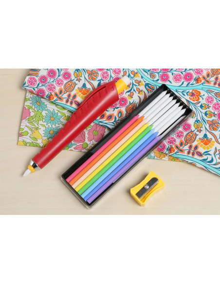 Kreidestift mit Minen + Kreiden + Anspitzer