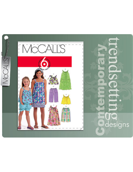 Oberteil, Kleid, Shorts und Hosenmuster