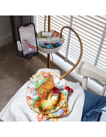 Stehlampe mit Lupe, Ablage und Telefonklemme Daylight Anita