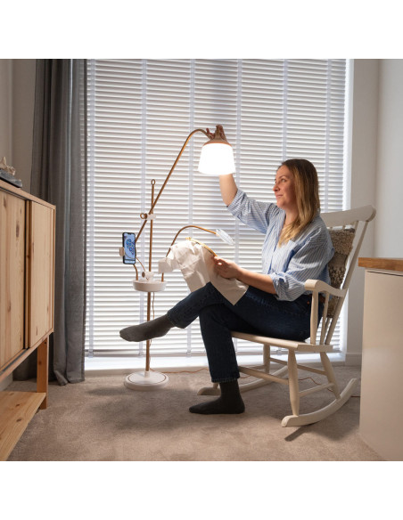 Stehlampe mit Lupe, Ablage und Telefonklemme Daylight Anita
