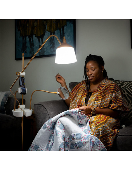 Stehlampe mit Lupe, Ablage und Telefonklemme Daylight Anita